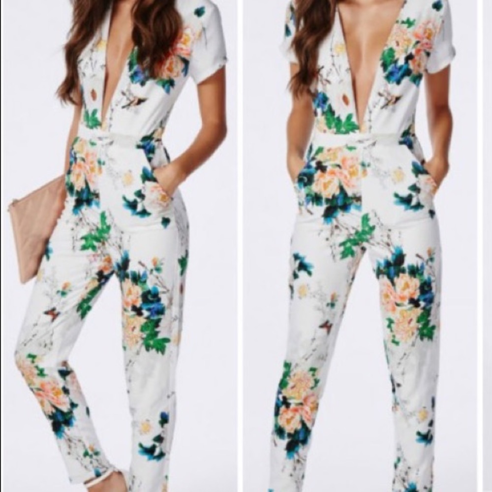 Misguided floral jumpsuit